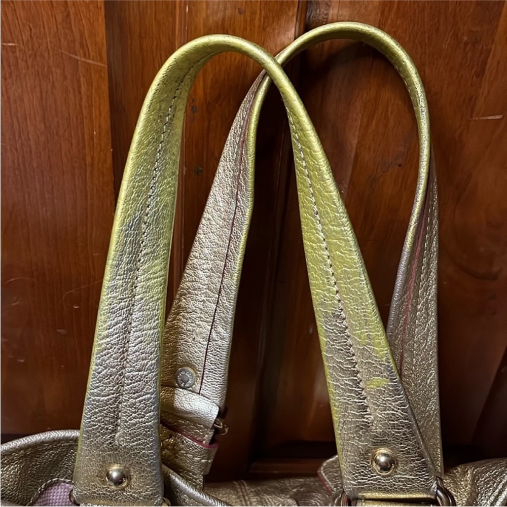 Dooney & Bourke Gold Metallic Tote with Double Handles - Picture 4 of 7